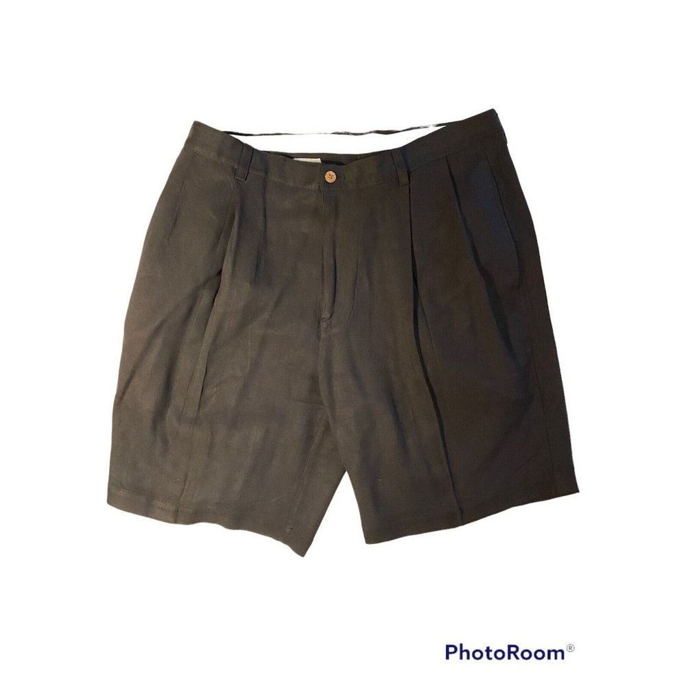 Tommy Bahama Shorts Mens 36 Black Pleated Silk Mens 36”